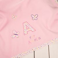 Personalised Flutterby Fleece Blanket - Pink