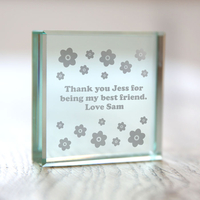 Personalised Glass Token - Flowers