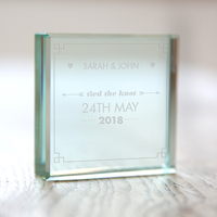 Personalised Glass Token - Tied The Knot