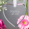 Personalised Hanging Glass Heart Keepsake - Est.