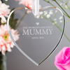 Personalised Hanging Glass Heart Keepsake - The World