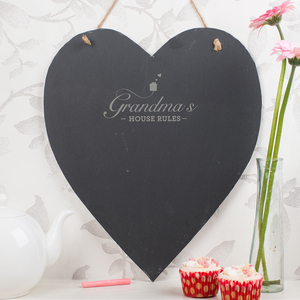 Personalised Hanging Heart Slate Chalkboard - Grandma
