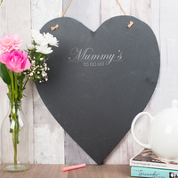 Personalised Hanging Heart Slate Chalkboard - Mummy