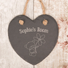 Personalised Hanging Heart Slate Keepsake - Hugs Sign