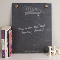 Personalised Hanging Slate Chalk Board - Mum I Love You Because...