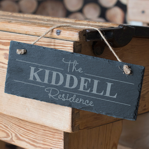Personalised Hanging Slate Sign - The Residence Of...