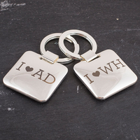 Personalised His & Hers Keyrings - Couples Heart
