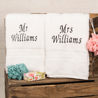 Personalised His and Hers Bath Towels