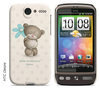 Personalised HTC Phone Cover - Hugs - Blue Flower