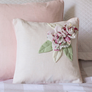 Personalised Ivory Vintage Rose Cushion