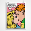 Personalised Kiss Comic Style Print