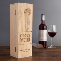 Personalised Luxury Wooden Wine Box - I Love You