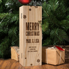 Personalised Luxury Wooden Wine Box - Merry Christmas