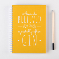 Personalised Notebook - Especially After Gin