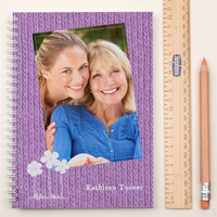 Personalised Notebook - Knitted Flowers