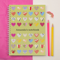 Personalised Notebook - Multi Hearts
