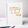 Personalised Notebook - Naughty & Nice Gold