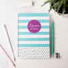 Personalised Notebook - Teal Stripes