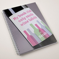 Personalised Notebook: Book Club Reads Wine Labels