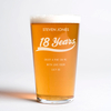 Personalised Pint Glass - 18 Years Old