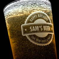 Personalised Pint Glass - Birthday Badge