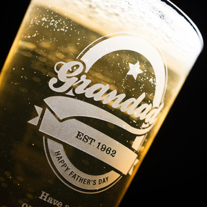Personalised Pint Glass - Grandad Established