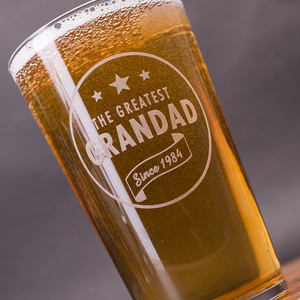 Personalised Pint Glass - The Greatest Grandad