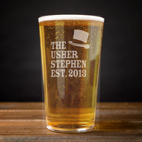Personalised Pint Glass - Usher Name & Date