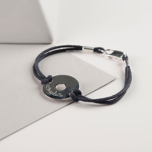 Personalised Premium Unisex Black Disc Bracelet