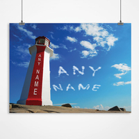 Personalised Print - Lighthouse and Clouds