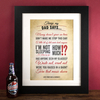 Personalised Print - Things My Dad Says