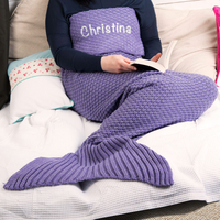 Personalised Purple Mermaid Blanket