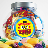 Personalised Retro Sweet Jar - Number 1 Teacher
