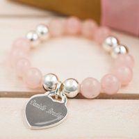 Personalised Rose Quartz Bracelet
