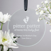 Personalised Round Hanging Glass Token - Pitter Patter