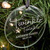 Personalised Round Hanging Glass Token - Twinkle Twinkle