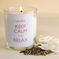 Personalised Scented Candle - Keep Calm & Relax