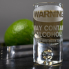 Personalised Shot Glass with Miniature - Warning