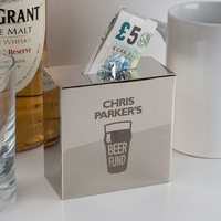 Personalised Silver Money Box - Beer Fund