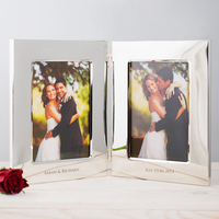 Personalised Silver-Plated Double Photo Frame