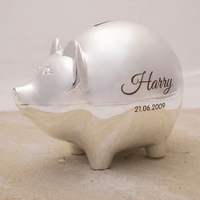 Personalised Silver-Plated Piggy Bank