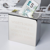 Personalised Silver Square Money Box - Yours Is Mine