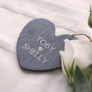 Personalised Slate Heart Keyring
