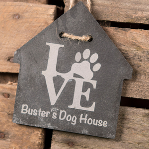 Personalised Small House Slate Keepsake - Dog House