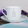 Personalised Tea Cup & Saucer - Initial