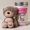 Personalised Teddy In A Tin - Hugs - World