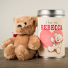 Personalised Teddy In A Tin - I Love You