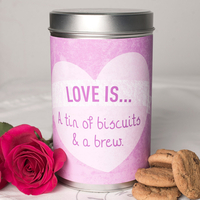 Personalised Tin With Biscuits - Love Is...