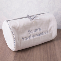 Personalised Toiletry Bag - Grey Bow