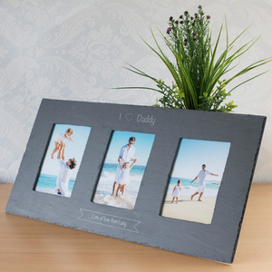 Personalised Triple Slate Photo Frame - I Love Daddy